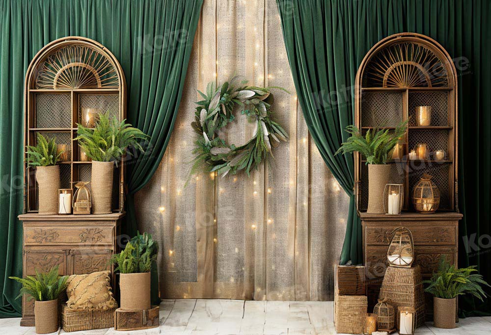 Kate Green Curtain Plant Backdrop for Photography