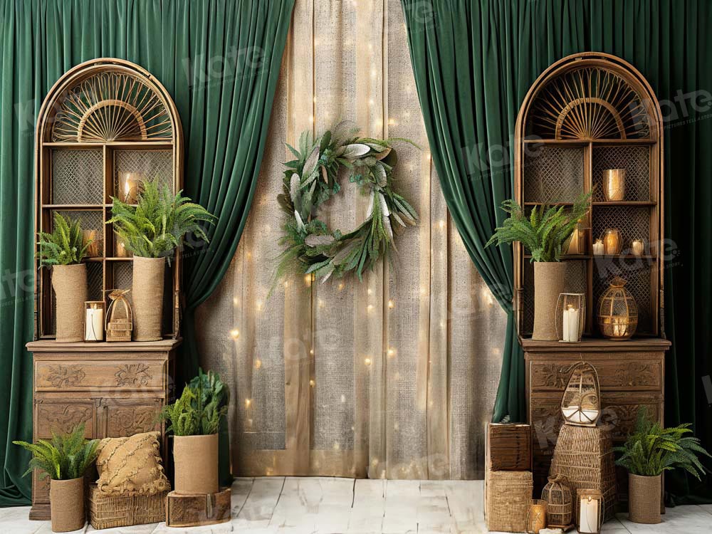 Kate Green Curtain Plant Backdrop for Photography