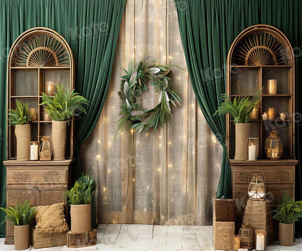 Kate Green Curtain Plant Backdrop for Photography