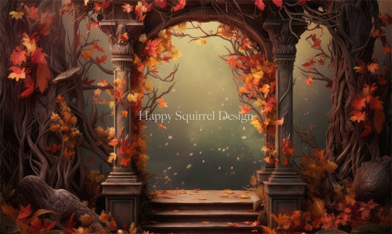 Kate Autumn Pillar Arch Backdrop Designed by Happy Squirrel Design