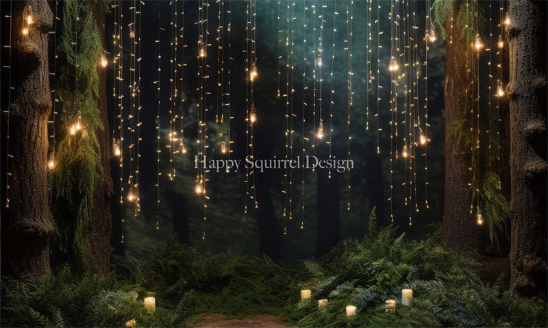 LONSALE Kate Fairy Lights Forest Backdrop Designed by Happy Squirrel Design