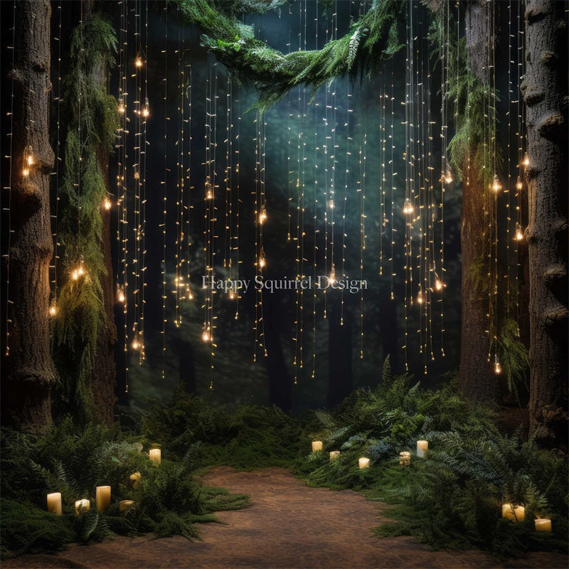 LONSALE Kate Fairy Lights Forest Backdrop Designed by Happy Squirrel Design