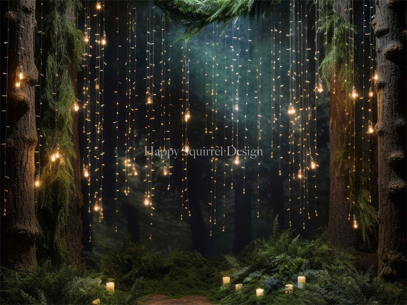 LONSALE Kate Fairy Lights Forest Backdrop Designed by Happy Squirrel Design