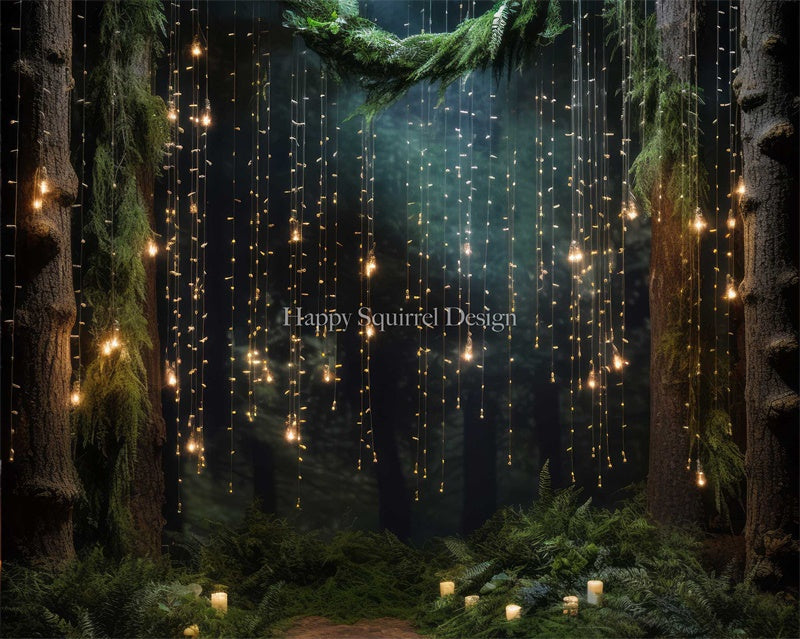 Kate Fairy Lights Forest Backdrop Designed by Happy Squirrel Design