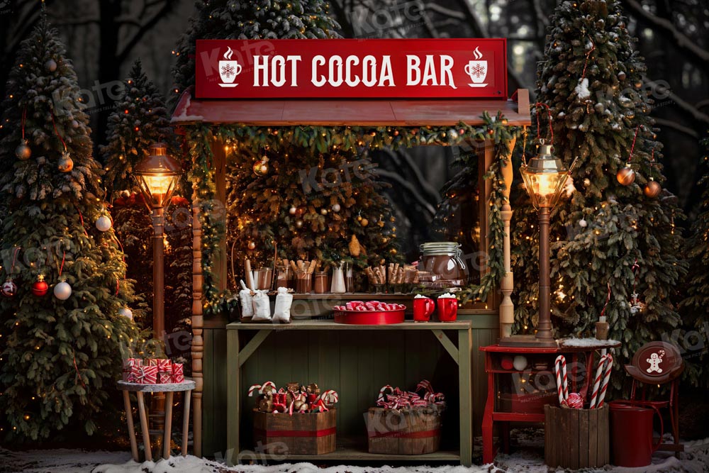 Kate Christmas Hot Cocoa Bar Backdrop for Photography