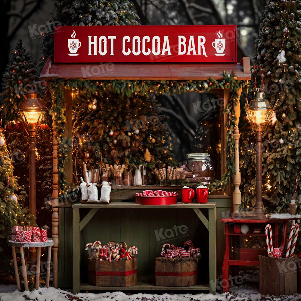 Kate Christmas Hot Cocoa Bar Backdrop for Photography