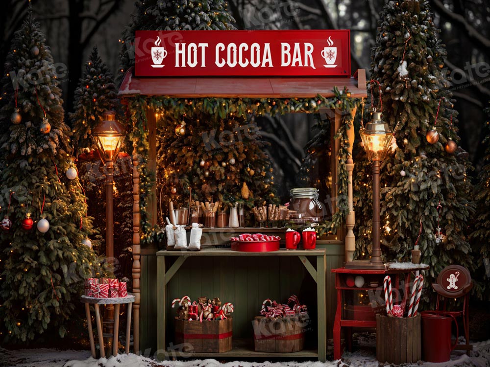 Kate Christmas Hot Cocoa Bar Backdrop for Photography