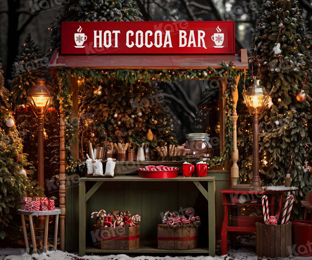 Kate Christmas Hot Cocoa Bar Backdrop for Photography