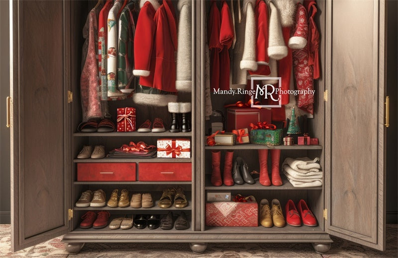 Kate Santa's Winter Closet Backdrop Designed by Mandy Ringe Photography