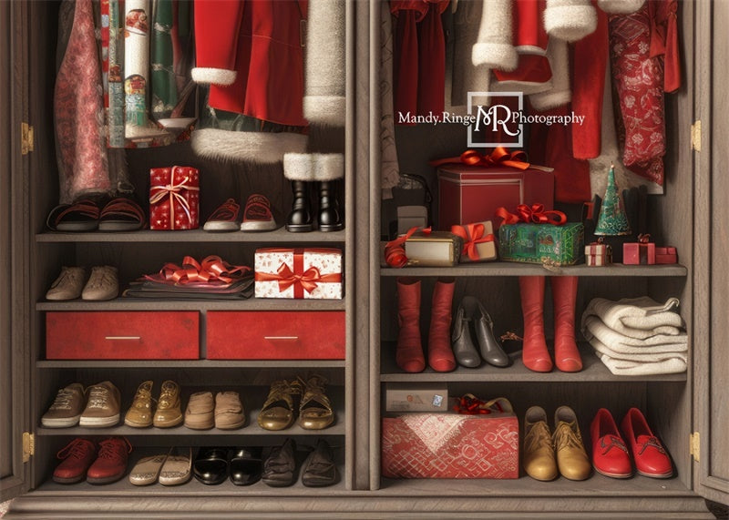 Kate Santa's Winter Closet Backdrop Designed by Mandy Ringe Photography