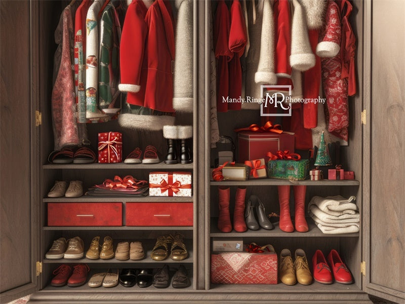 Kate Santa's Winter Closet Backdrop Designed by Mandy Ringe Photography