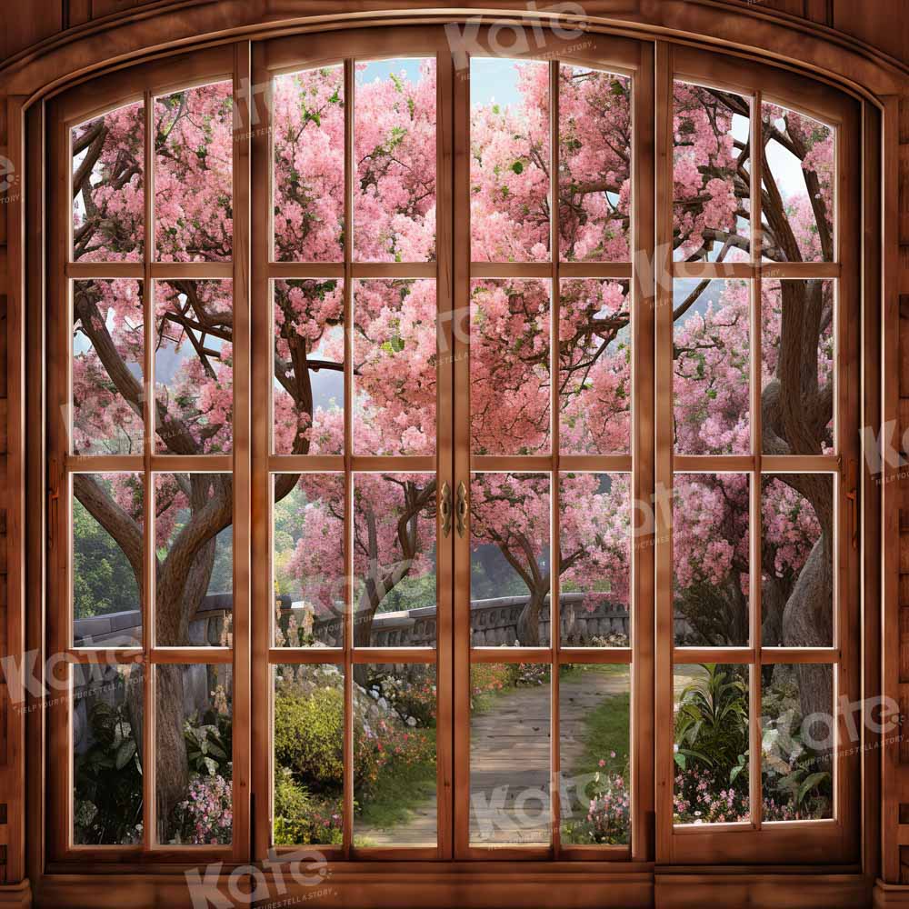 Kate Sakura Path Window Scenery Backdrop Designed by Chain Photography