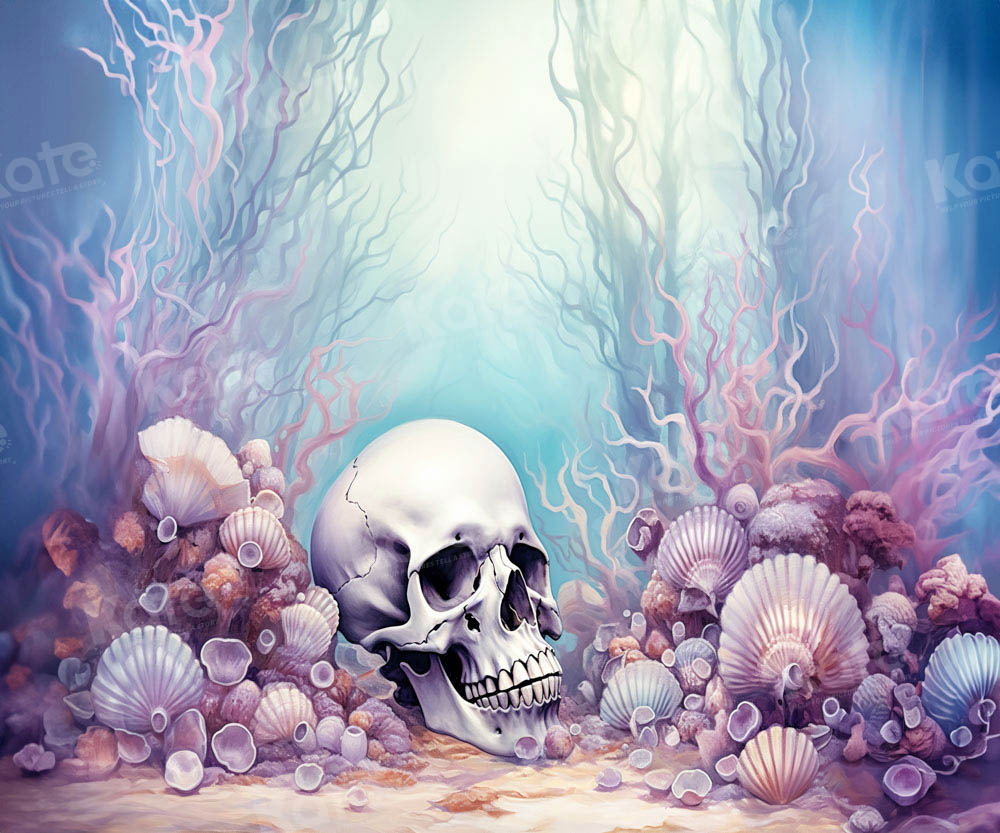 Kate Halloween Underwater World Baker Skull Backdrop Designed by Chain Photography