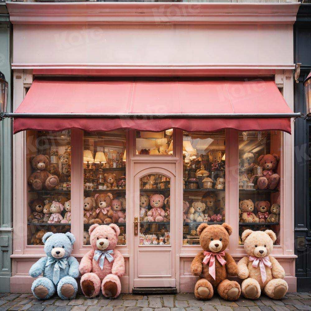 Kate Birthday Gift Pink Bear Display Window Backdrop Designed by Chain Photography