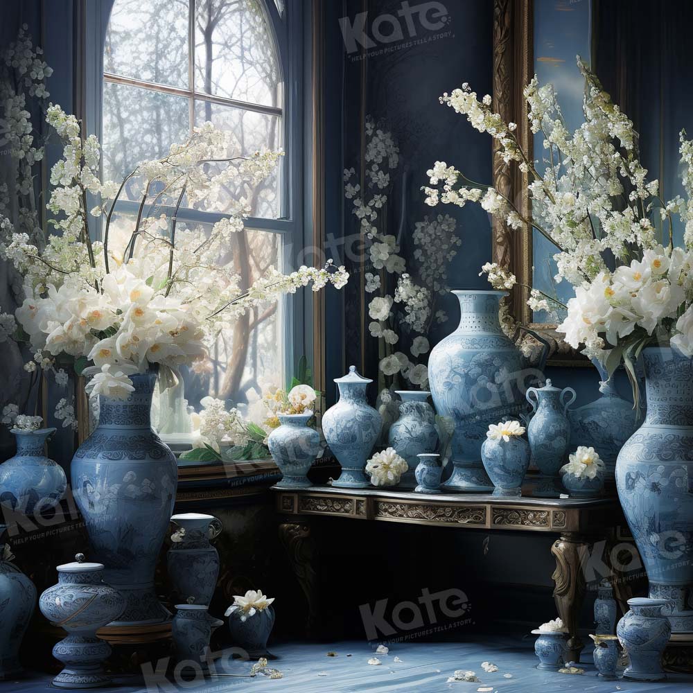 Kate Spring Flowers Porcelain Vase Backdrop for Photography