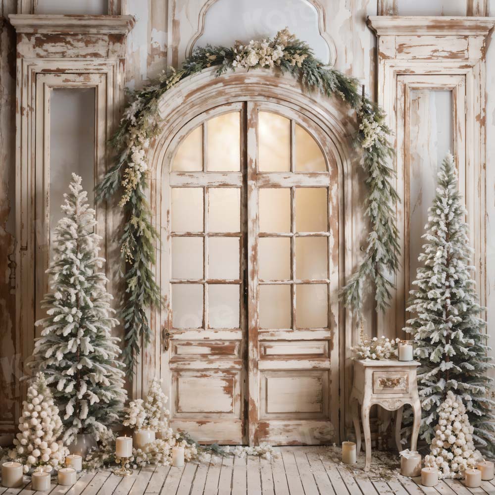 Kate Retro Christmas Wooden Candle Backdrop Designed by Emetselch