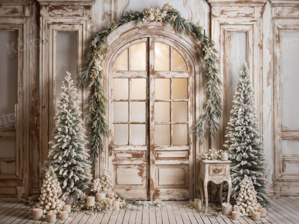 Kate Retro Christmas Wooden Candle Backdrop Designed by Emetselch