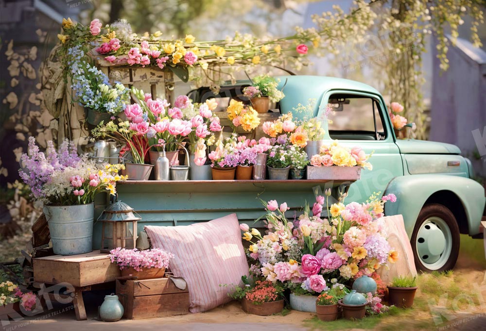 Kate Spring Flower Truck Backdrop Designed by Emetselch