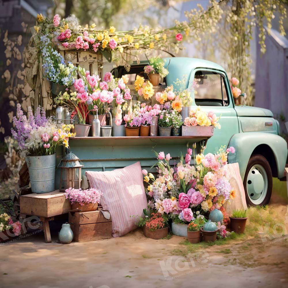 Kate Spring Flower Truck Backdrop Designed by Emetselch