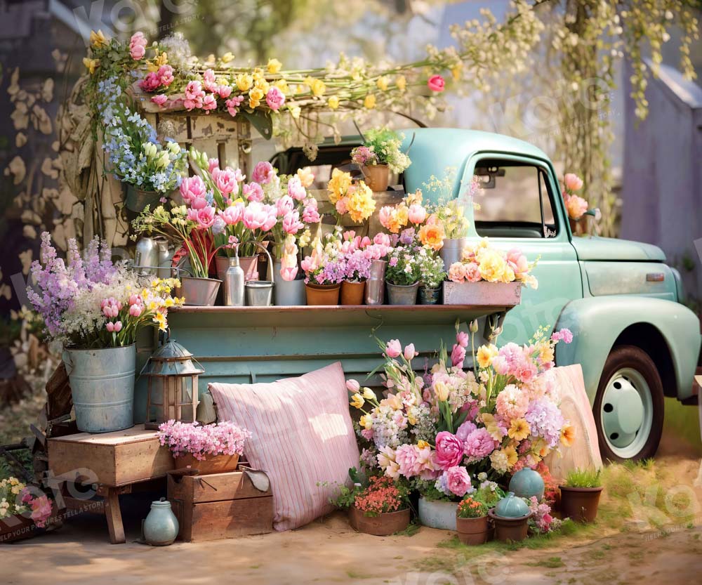 Kate Spring Flower Truck Backdrop Designed by Emetselch