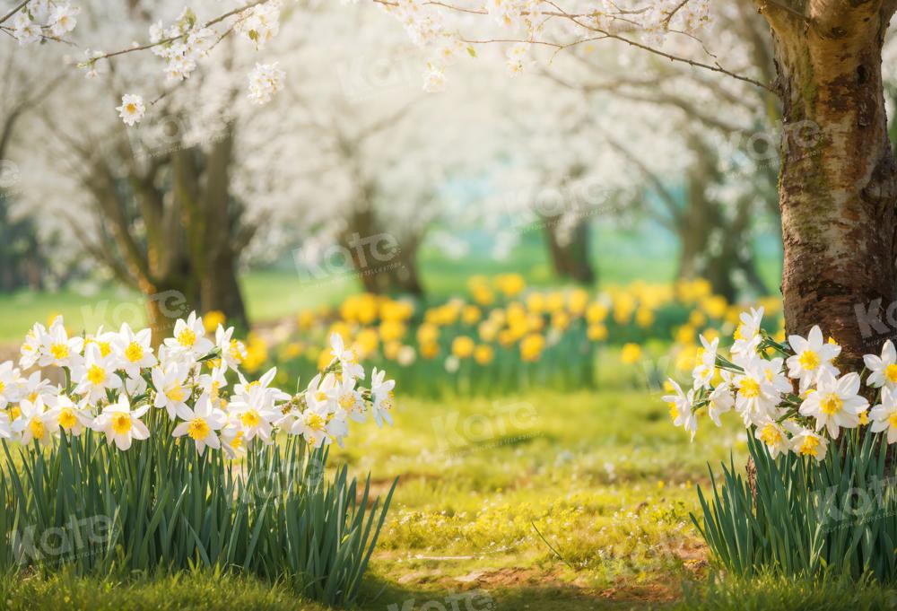 Kate Spring Forest Grass Flowers Backdrop Designed by Emetselch