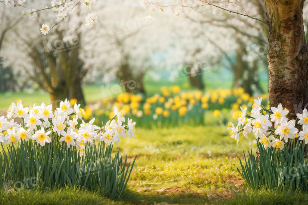 Kate Spring Forest Grass Flowers Backdrop Designed by Emetselch