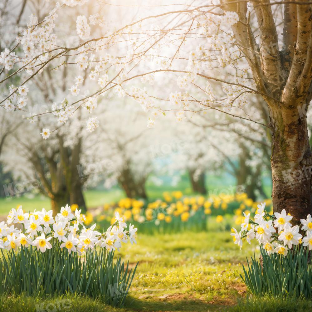 Kate Spring Forest Grass Flowers Backdrop Designed by Emetselch