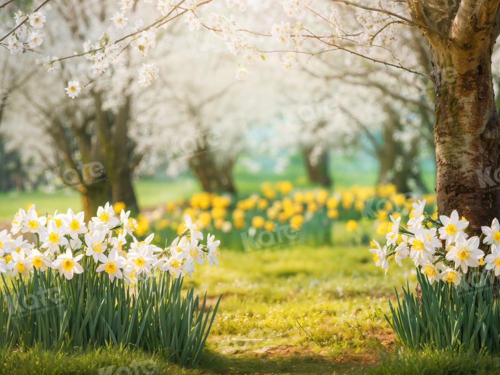 Kate Spring Forest Grass Flowers Backdrop Designed by Emetselch