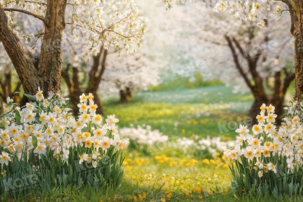 Kate Spring Forest Grass Flowers Backdrop Designed by Emetselch