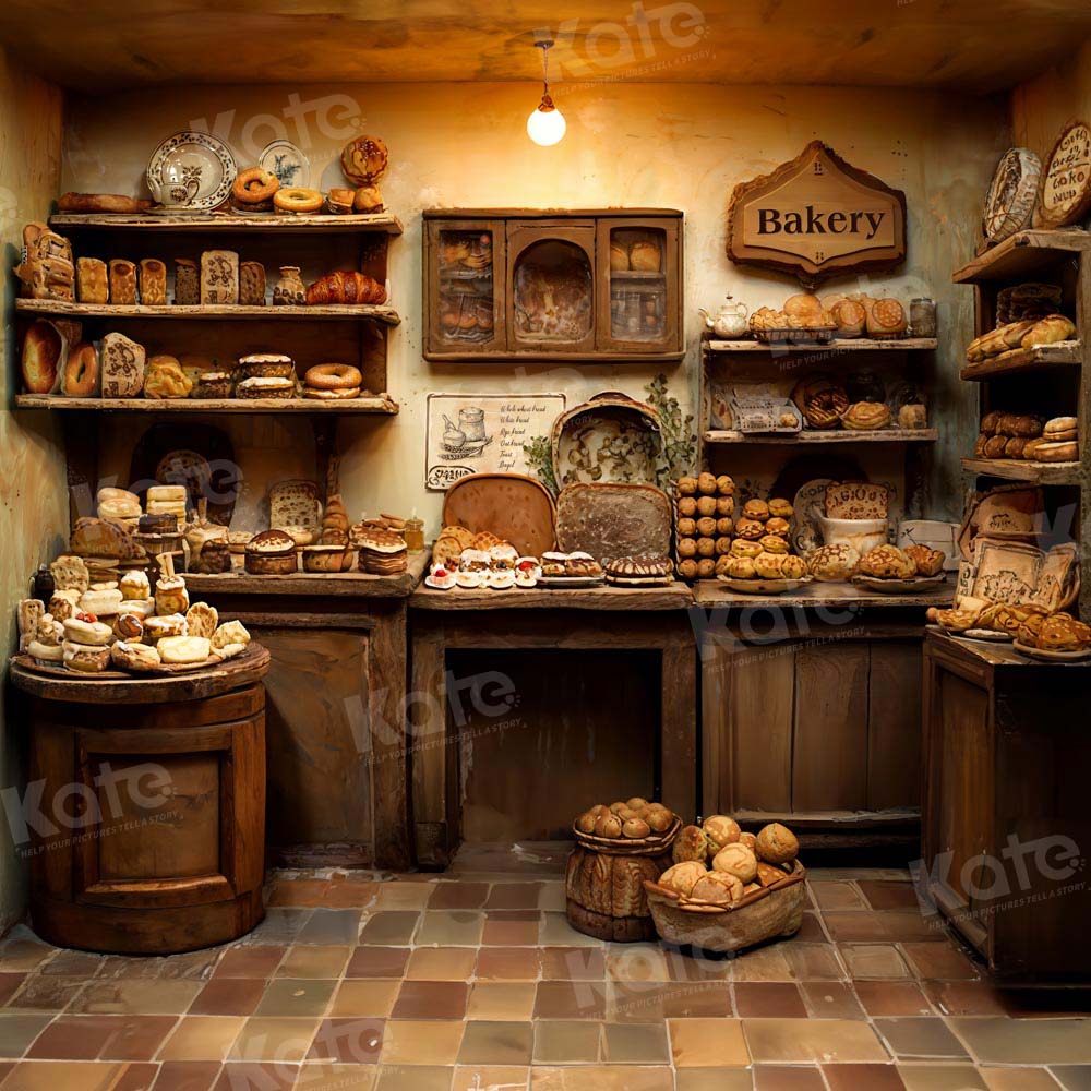 Kate Retro Wooden Room Bakery Backdrop Designed by Emetselch