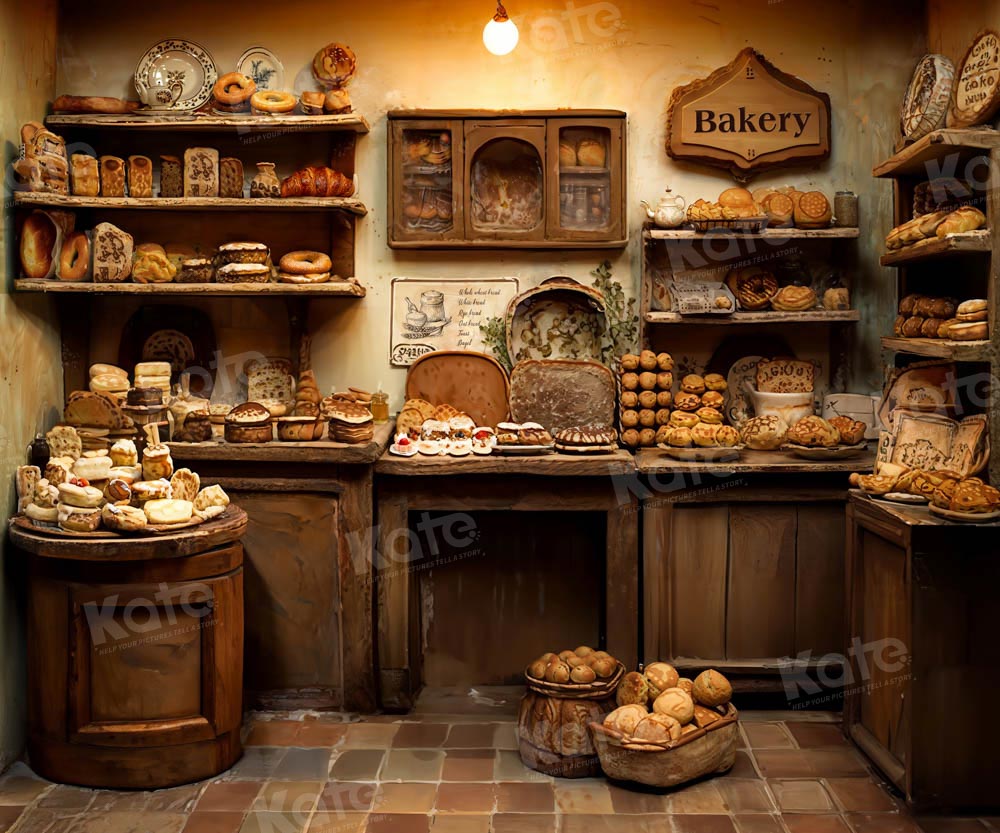 Kate Retro Wooden Room Bakery Backdrop Designed by Emetselch