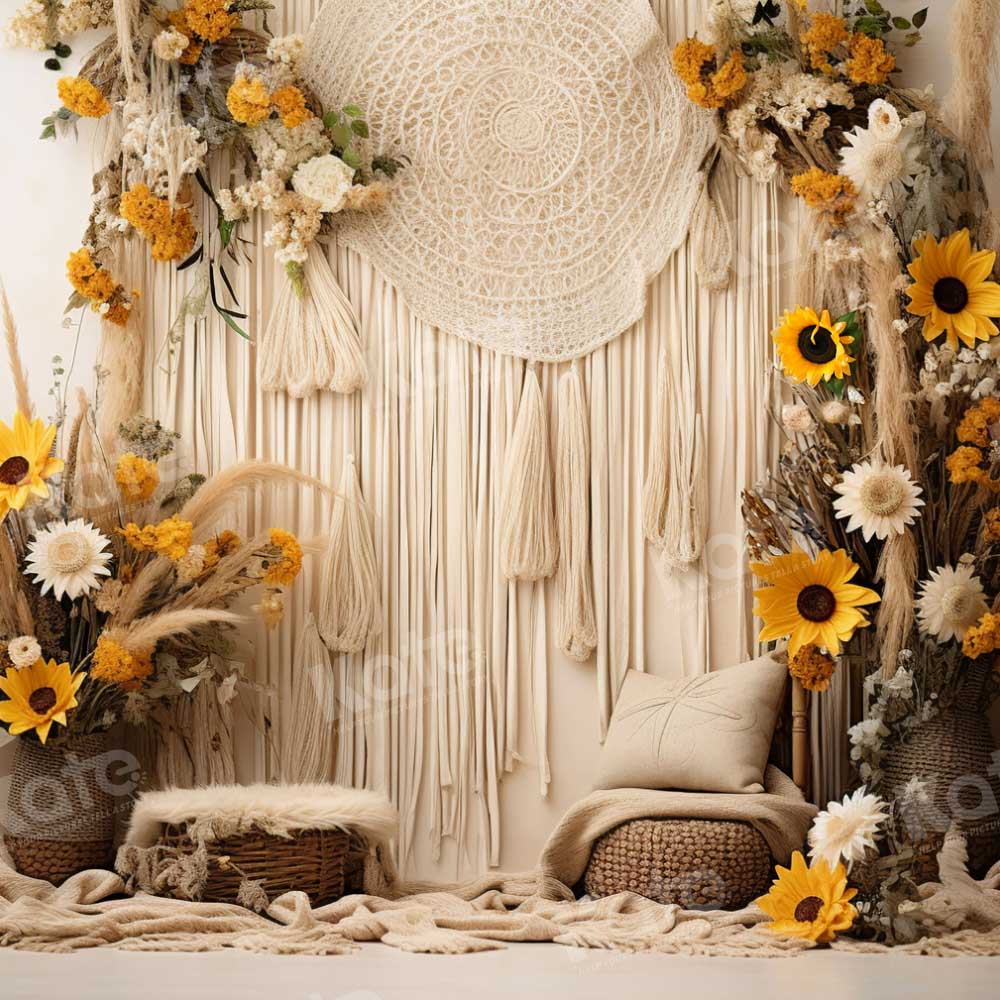 Kate Boho Sunflower Wall Decor Backdrop Designed by Emetselch