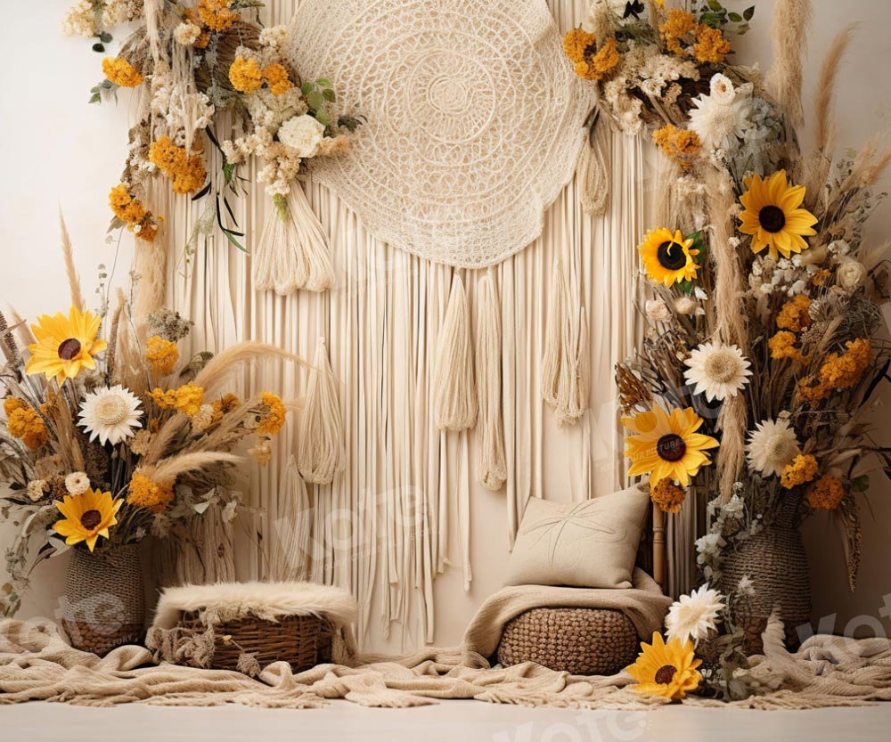 Kate Boho Sunflower Wall Decor Backdrop Designed by Emetselch