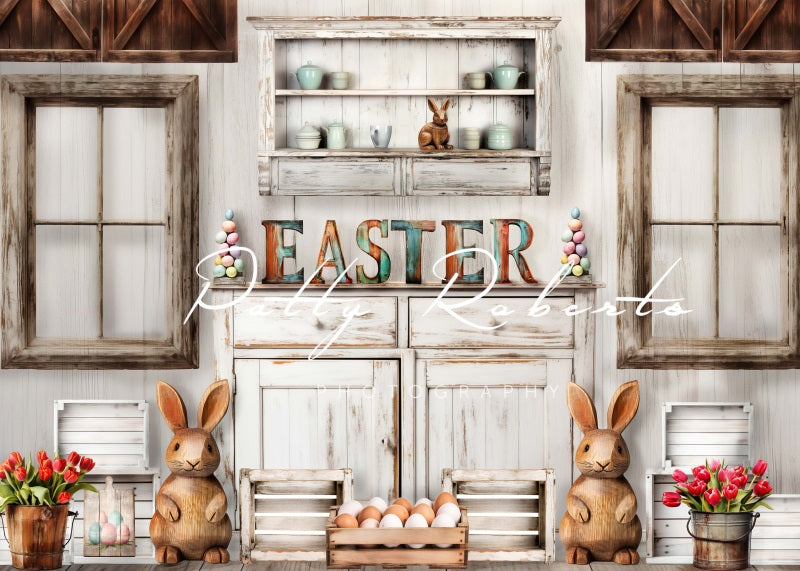 Kate Rustic Easter Rabbits Backdrop Designed by Patty Roberts
