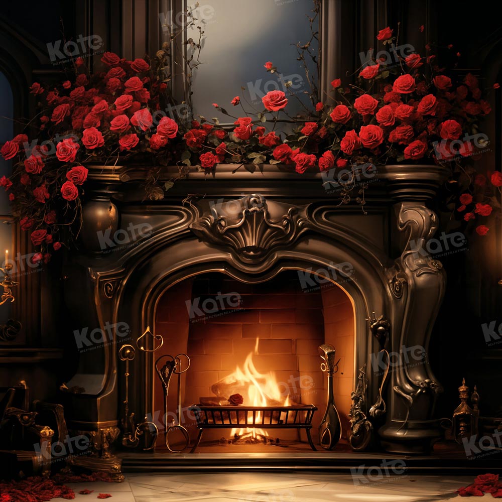 Kate Valentine Rose Metal Stove Backdrop Designed by Emetselch