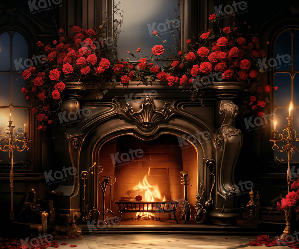 Kate Valentine Rose Metal Stove Backdrop Designed by Emetselch