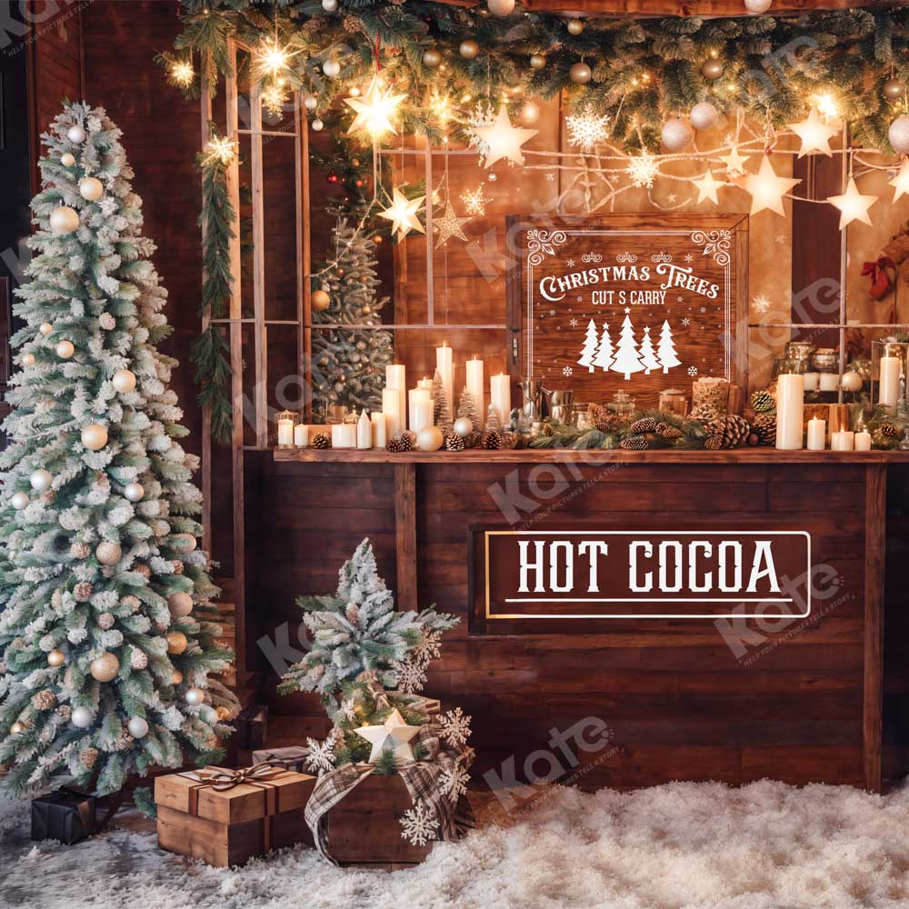 Kate Christmas Hot Cocoa Candle Backdrop Designed by Chain Photography