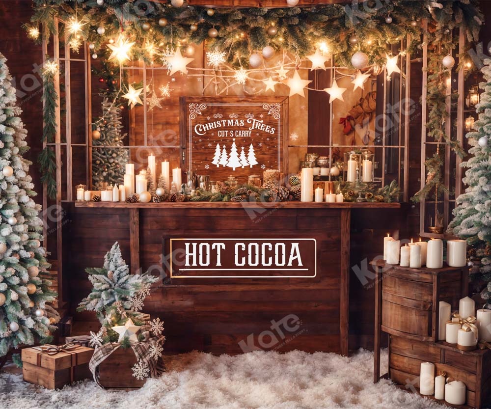 Kate Christmas Hot Cocoa Candle Backdrop Designed by Chain Photography