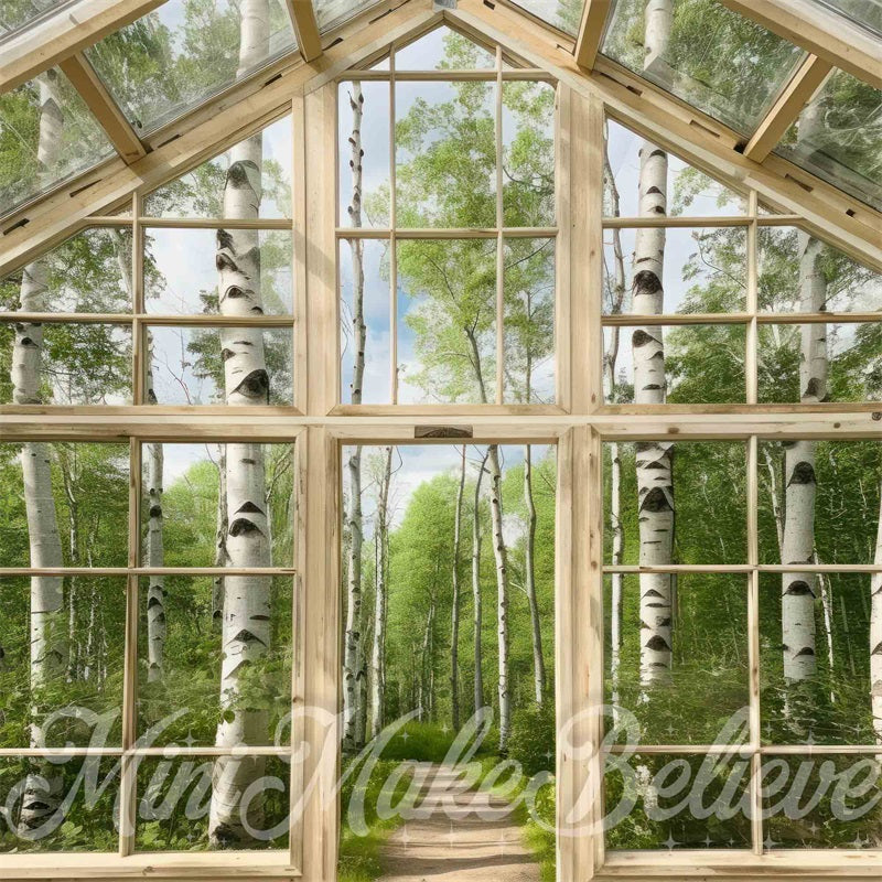 Kate Empty Greenhouse Birch Backdrop Designed by Mini MakeBelieve