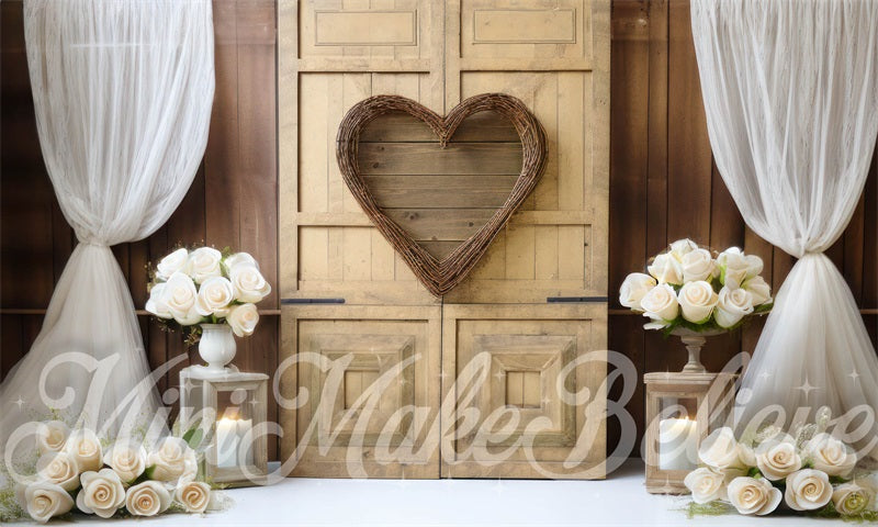 Kate Interior Barn Heart Curtain Backdrop Designed by Mini MakeBelieve