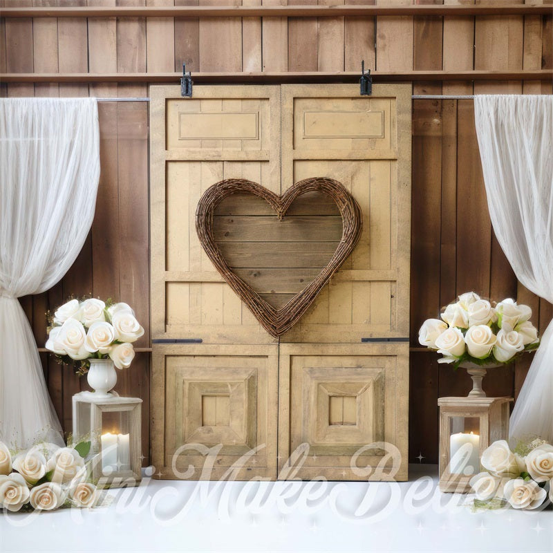 Kate Interior Barn Heart Curtain Backdrop Designed by Mini MakeBelieve