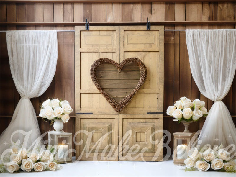 Kate Interior Barn Heart Curtain Backdrop Designed by Mini MakeBelieve