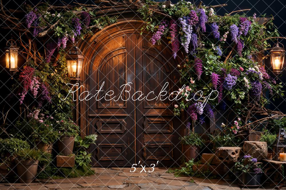 Kate Spring Wisteria Green Plant Metal Door Backdrop Designed by Chain Photography