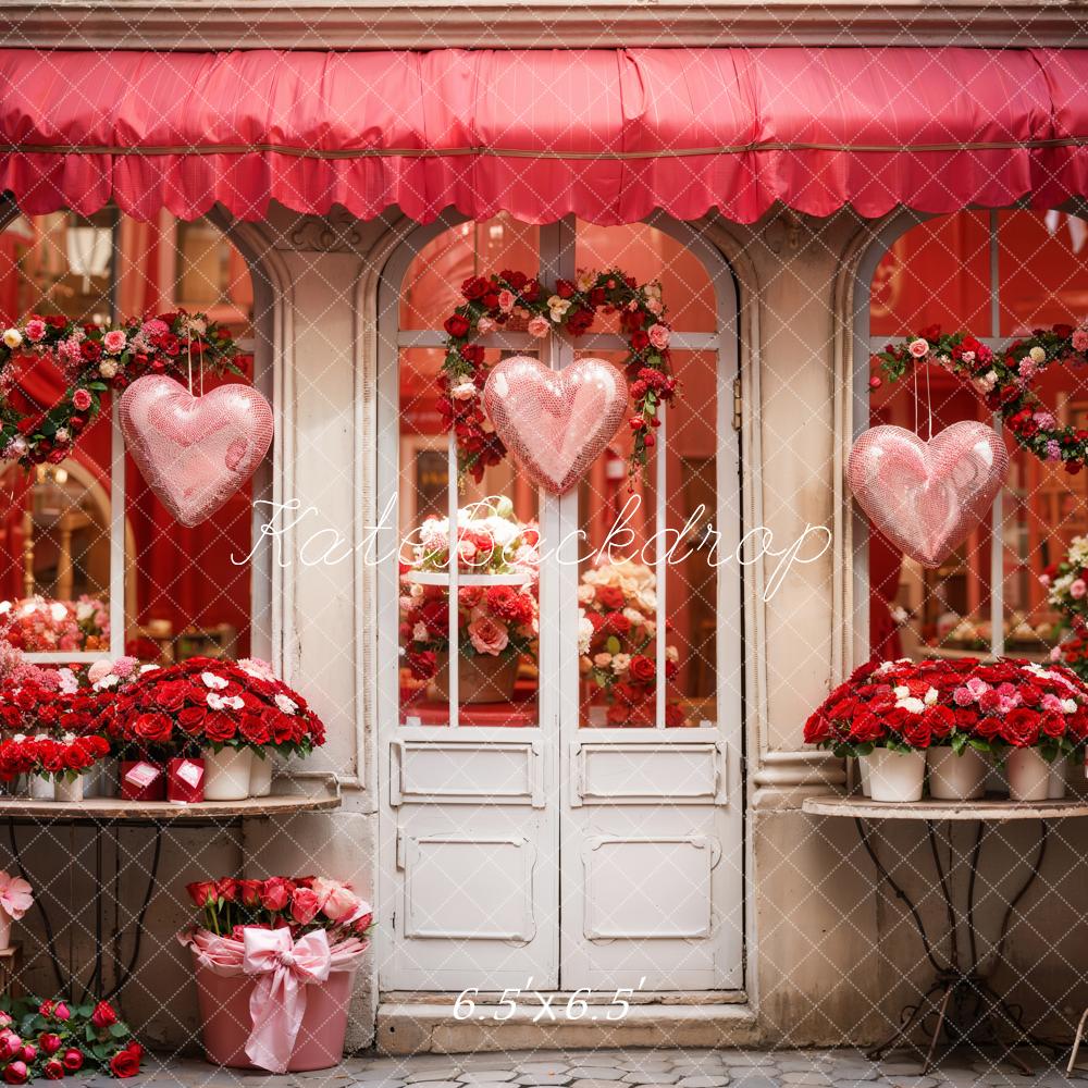 Kate Valentine's Day Red Rose Flower Shop Backdrop Designed by Chain Photography