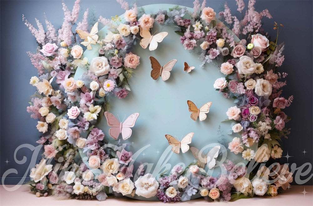 Kate Butterfly Floral Arch Backdrop Designed by Mini MakeBelieve