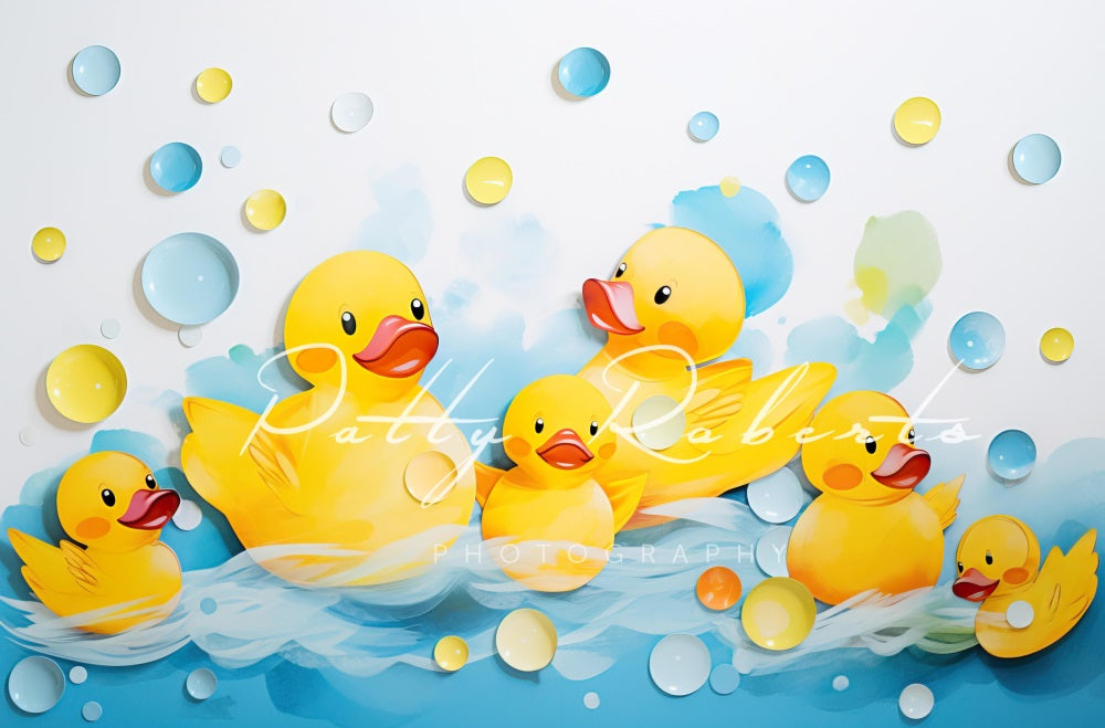 Kate Smash Bath Yellow Ducks Backdrop Designed by Patty Robertss