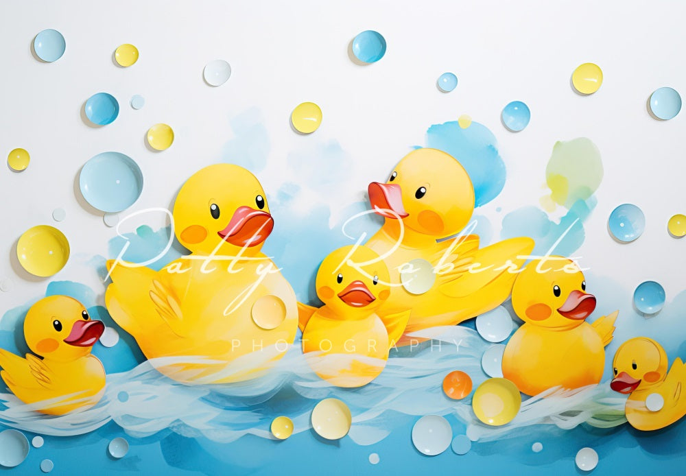 Kate Smash Bath Yellow Ducks Backdrop Designed by Patty Robertss