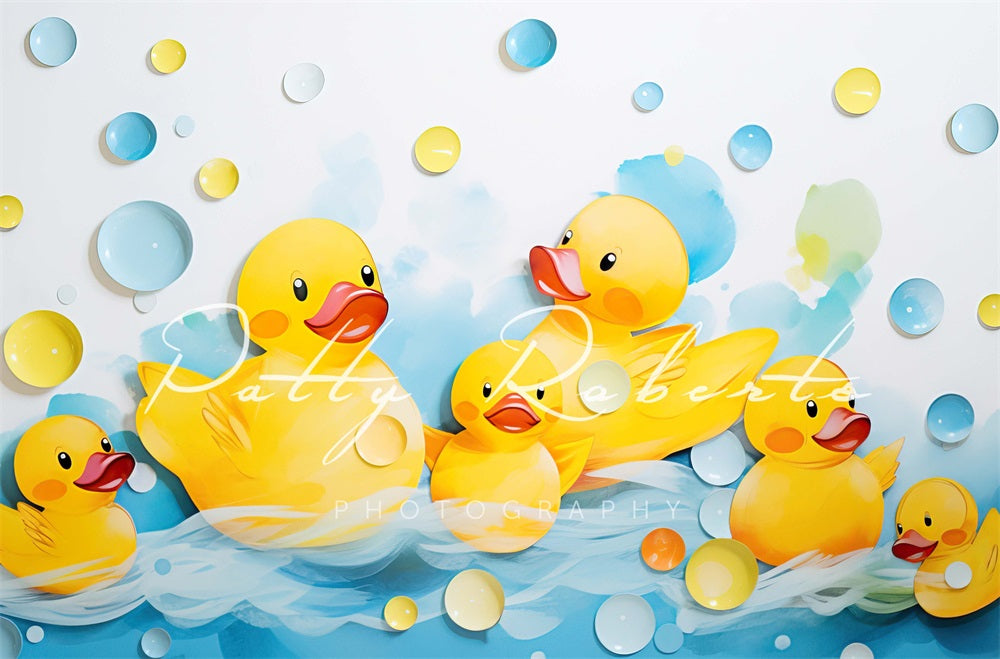 Kate Smash Bath Yellow Ducks Backdrop Designed by Patty Robertss