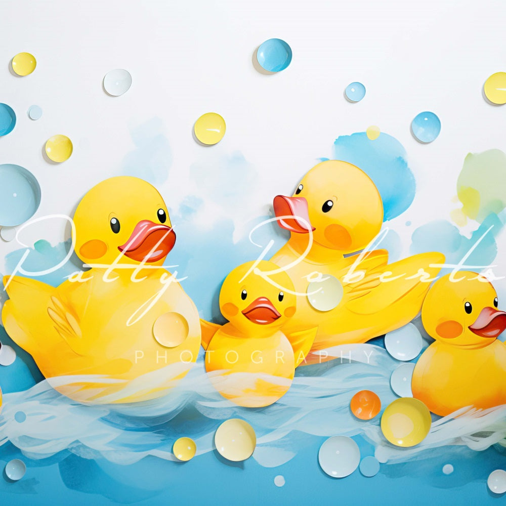 Kate Smash Bath Yellow Ducks Backdrop Designed by Patty Robertss