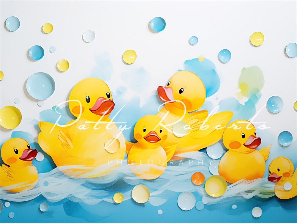 Kate Smash Bath Yellow Ducks Backdrop Designed by Patty Robertss